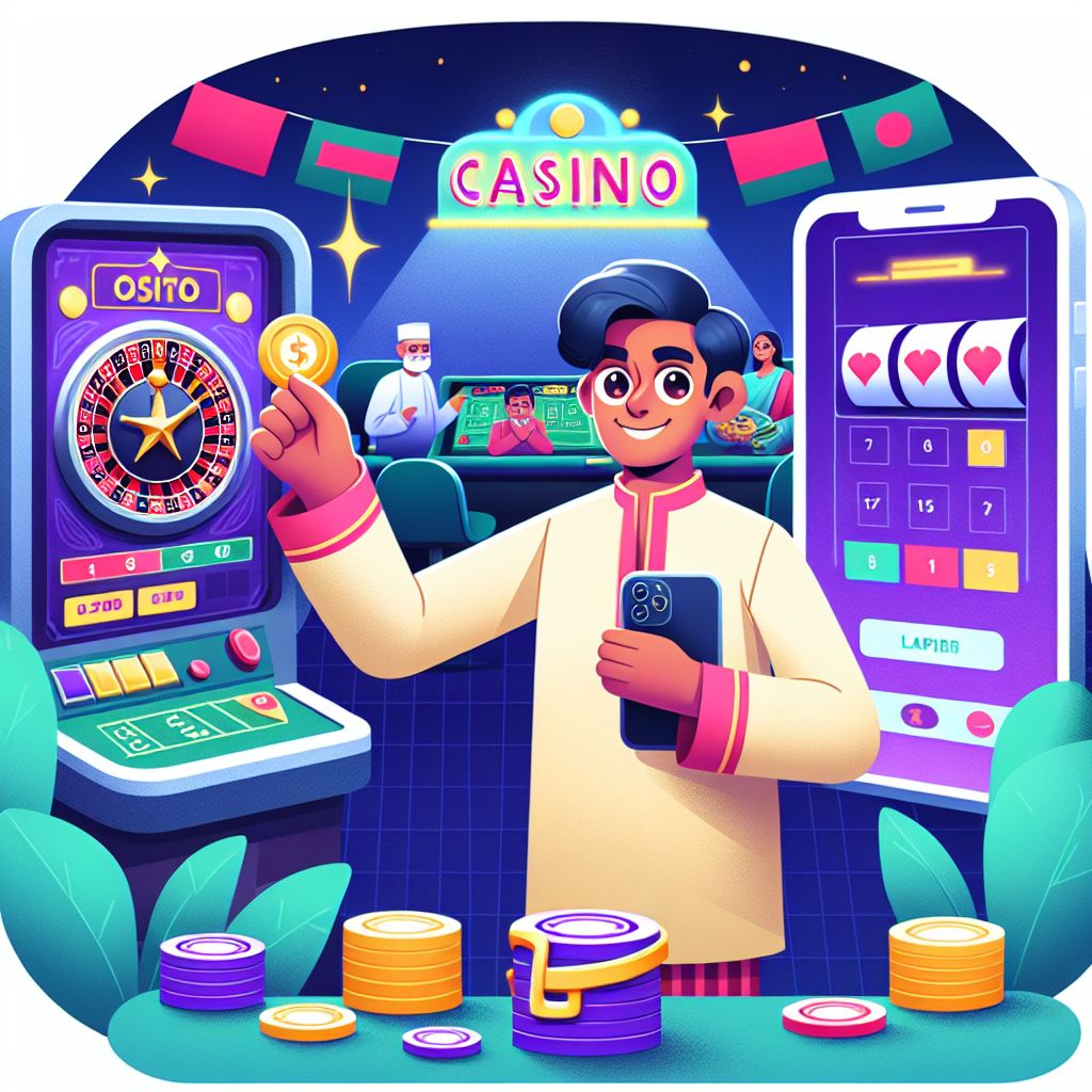 Taka22 casino themed cartoon characters with chips, cards, and coins